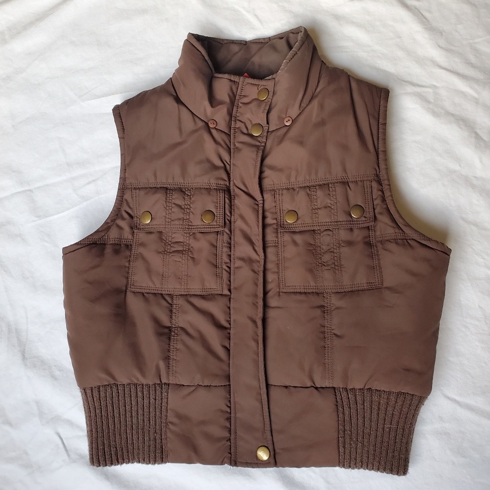 J.J. Basics Brown Puffer Vest